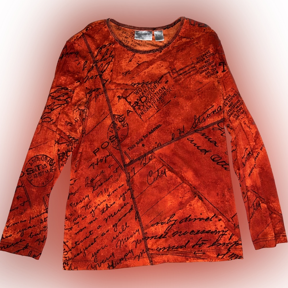 Sold Chico's Bold Orange Graphic Top